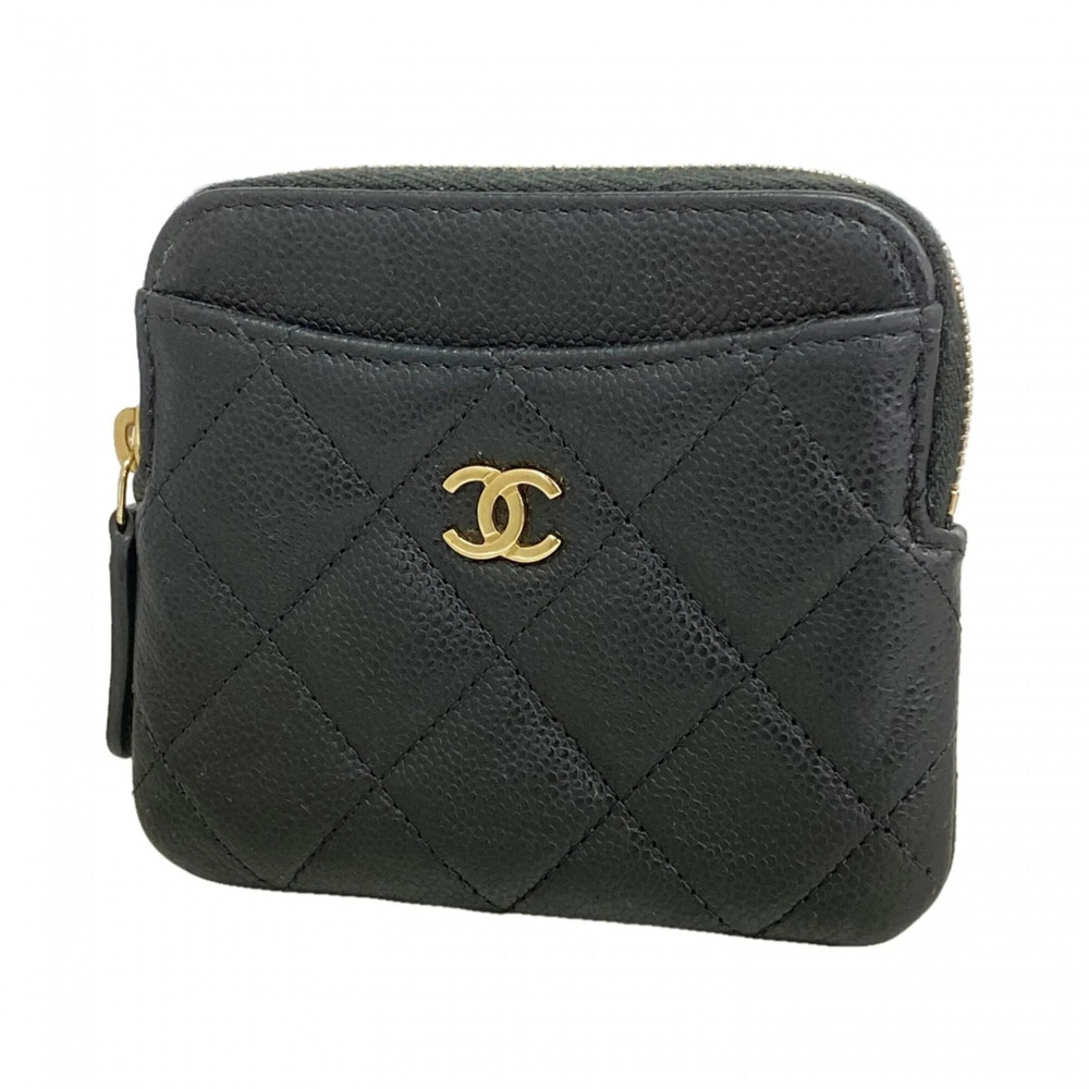 CHANEL Black Caviar Leather Wallet